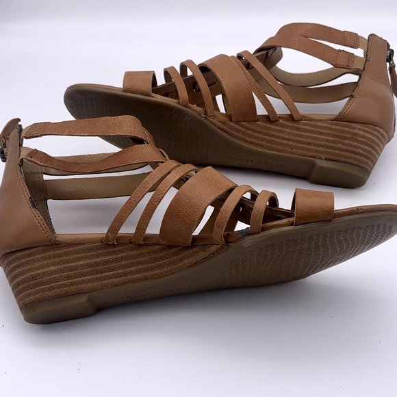 Franco Sarto Uzeta Sandals Cognac Gladiator Wedge Size 8 - Picture 12 of 14